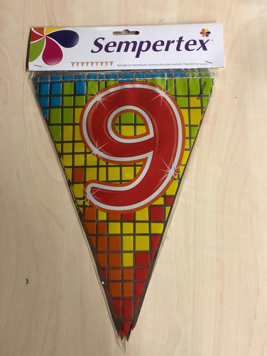 vlaggenlijn 9 jaar Sempertex 3.6 mtr