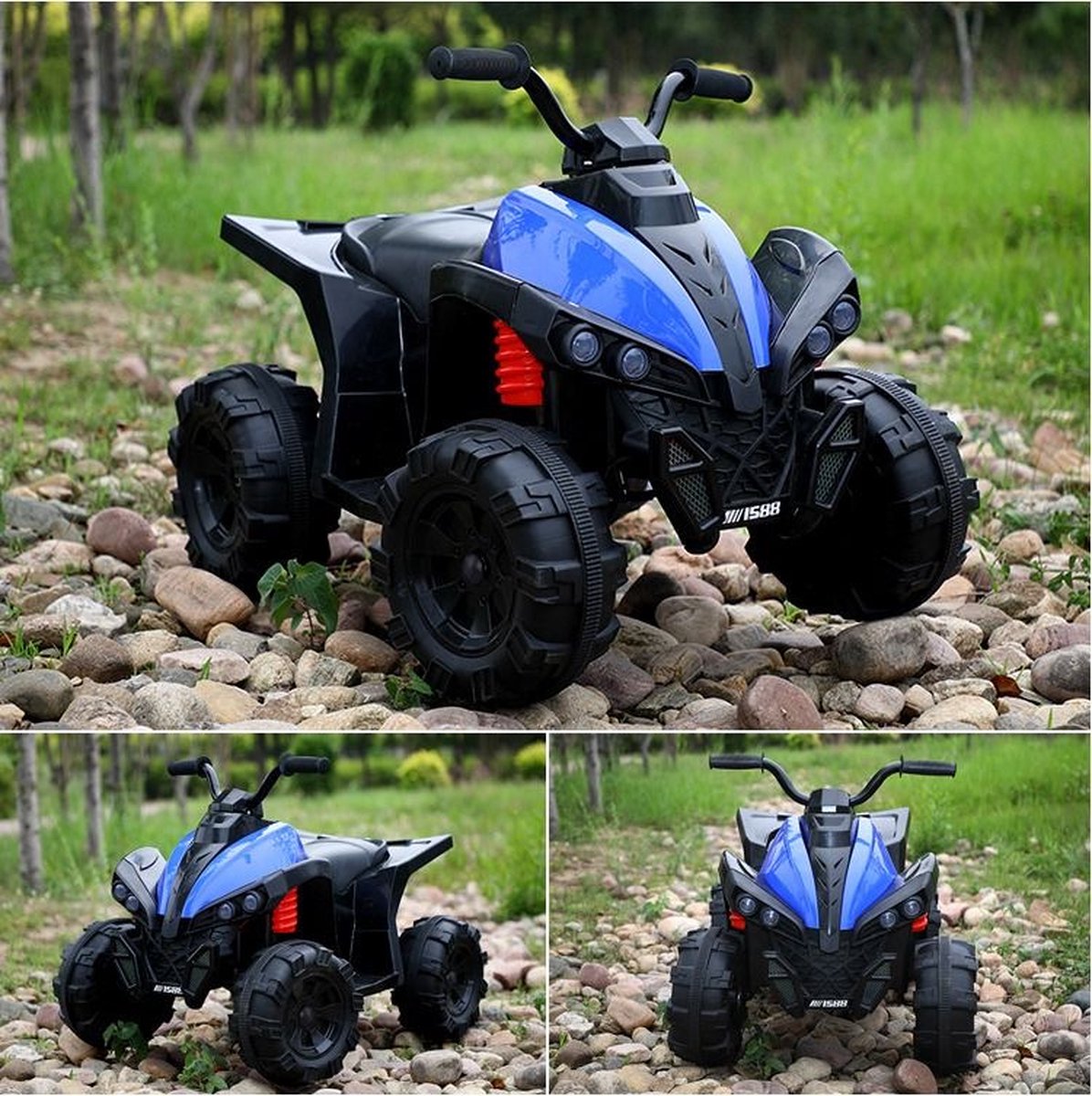 Elektrische kinder quad - Accuvoertuigen - Elektrische kinder motor - 6V - 3km/5km - 1 tot 6 jaar - Groot model - Blauw