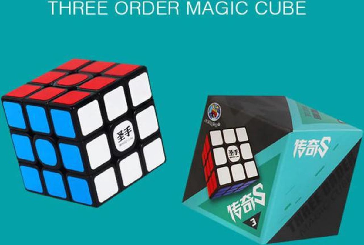SENGSO® Puzzelkubus 3x3 - SpeedCube Zonder Stickers-Zwart Achtergrond Rubiks Kubus - Licht en Soepel