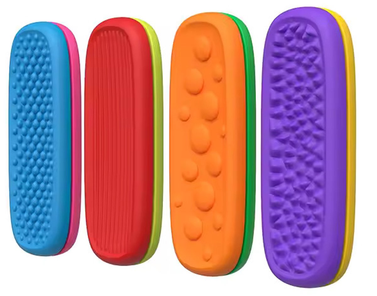 FriemelTegels - Fidget toys - Ideaal voor in de klas of op kantoor - Sensorisch Stresssteentje - Focus verhogend - met zuignappen