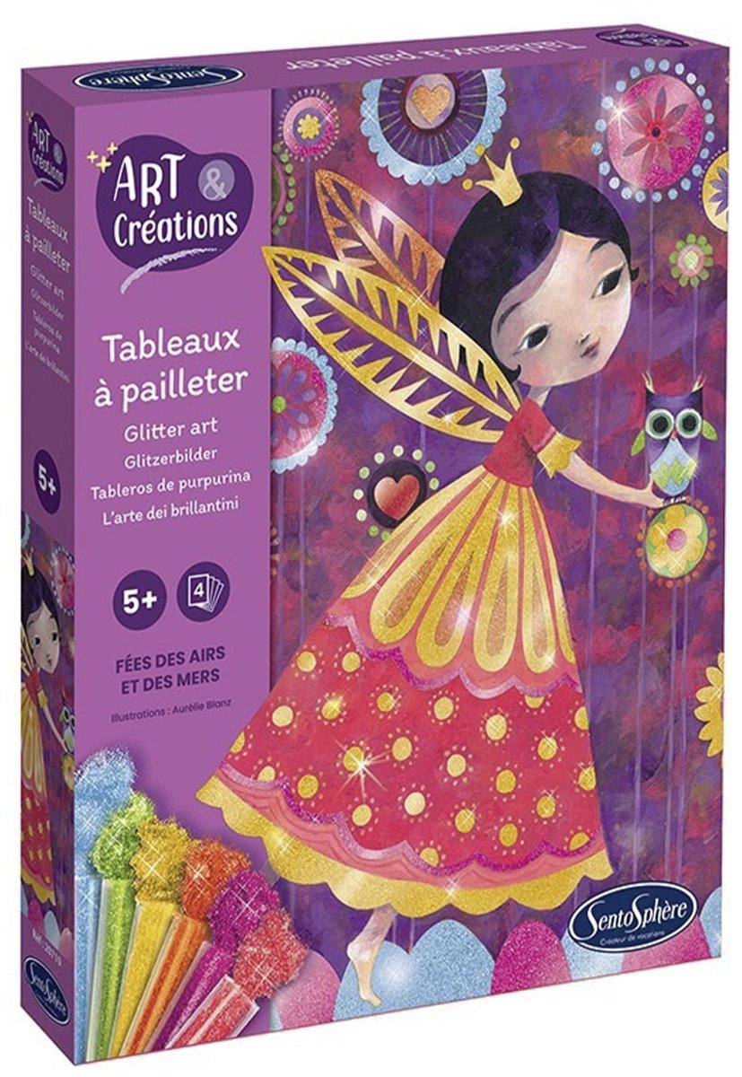 Sentosphère glitterschilderij knutselset feeën lucht zee creatief speelgoed.