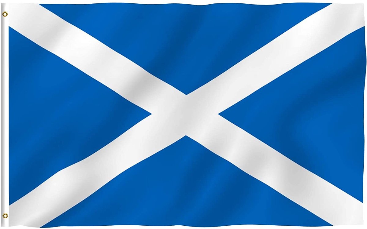 Senvi Printwear - Flag Scotland - Grote Scotland vlag - Gemaakt Van 100% Polyester - UV & Weerbestendig - Met Versterkte Mastrand - Messing Ogen - 90x150 CM - Fair Working Conditions