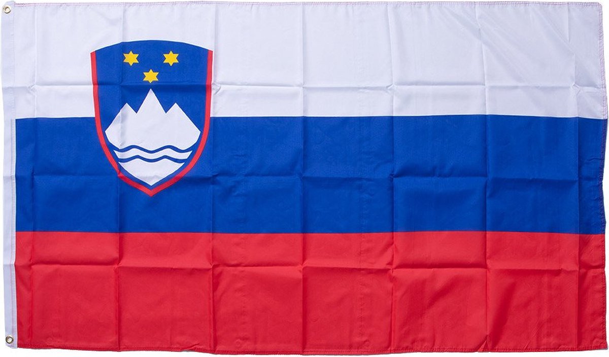 Senvi Printwear - Flag Slovenia - Grote Slovenia vlag - Gemaakt Van 100% Polyester - UV & Weerbestendig - Met Versterkte Mastrand - Messing Ogen - 90x150 CM - Fair Working Conditions