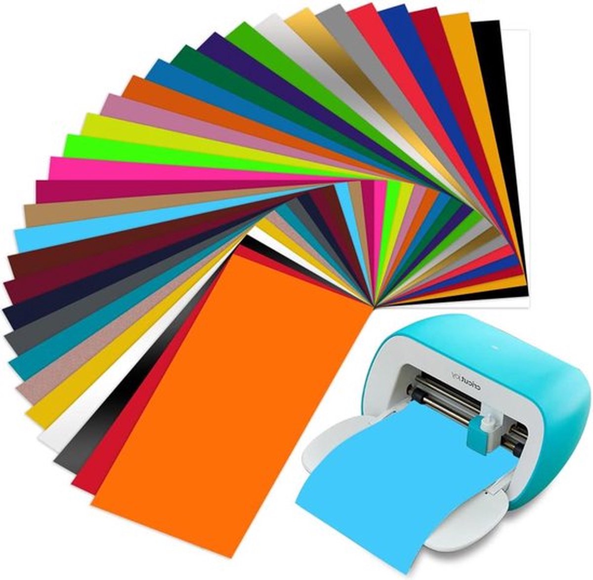 32 stuks Smart Heat Transfer vinyl - Cricut Joy - 14 cm x 305 cm - Iron On Vinyl - HTV - zonder snijmat - Smart Iron on vinylfolie - plotter - zelfklevende PU plotterfolie - textiel - voor stoffen - T-shirts - DIY - snijplotter