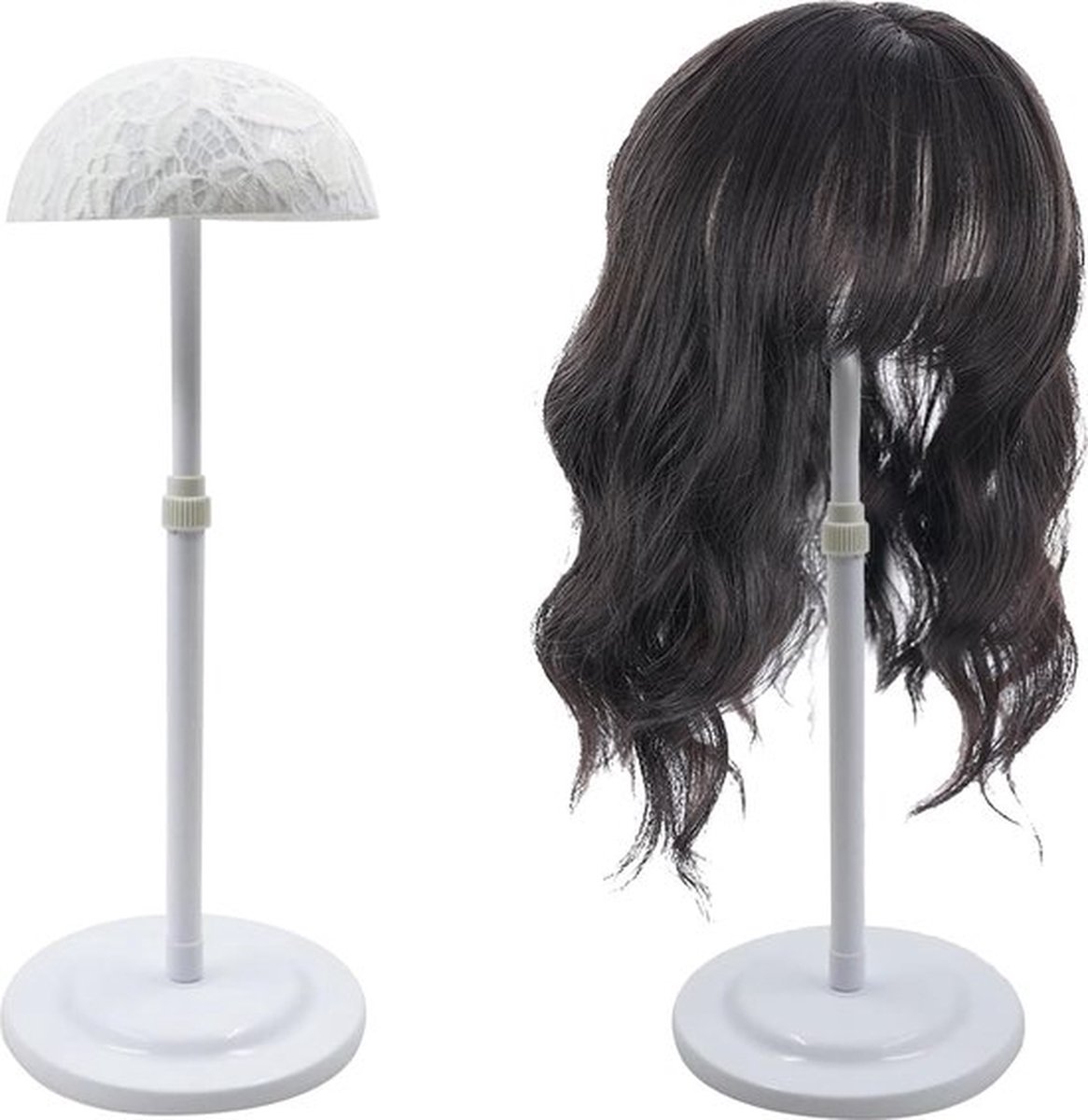 Mannequin Training Head Stand verstelbaar - 1 stuk kapper oefenhoofd houder oefenhoofd standaard voor training praktijk canvas hoofd houder klem standaard voor pruik display styling (wit)