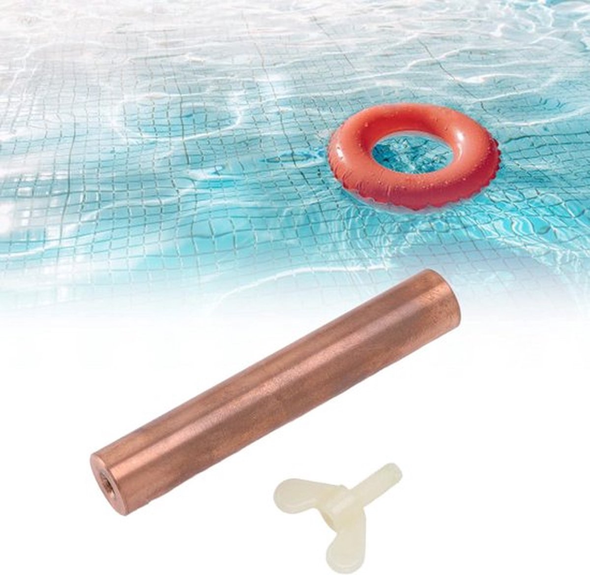 Zwembad Zonne-koperanode - Kopervervanging - Hoog Rendement - Sun Shock - Solar Pool Ionisator - Anodestaaf - Chemische Irritaties Verminderen - Zwembad Schoon