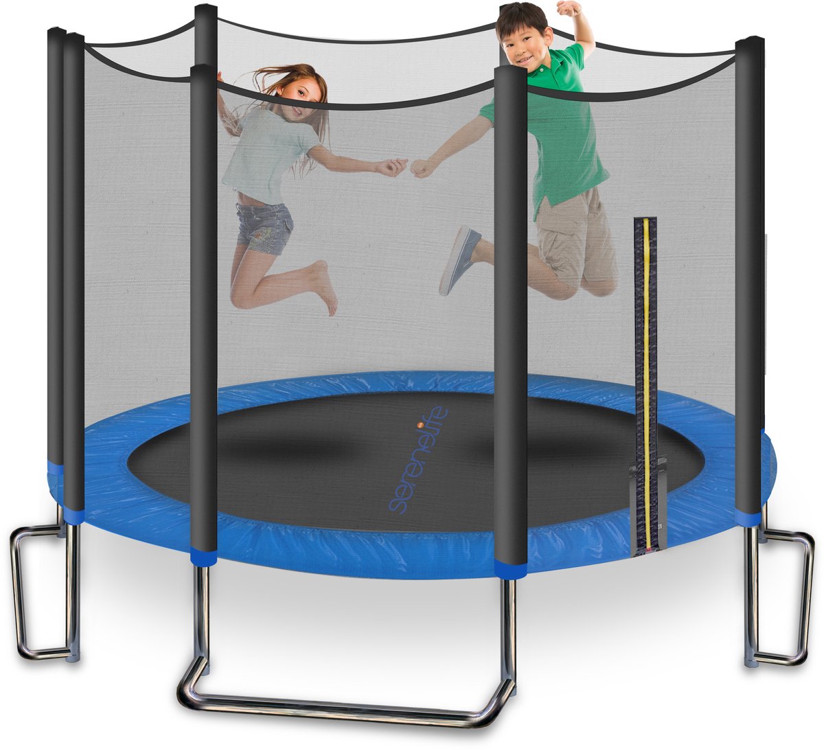 SereneLife Trampoline met Veiligheidsnet - Roestbestendige Coating - Trampoline Buiten Recreatief voor Kinderen en Volwassenen - Springbedekking Padding