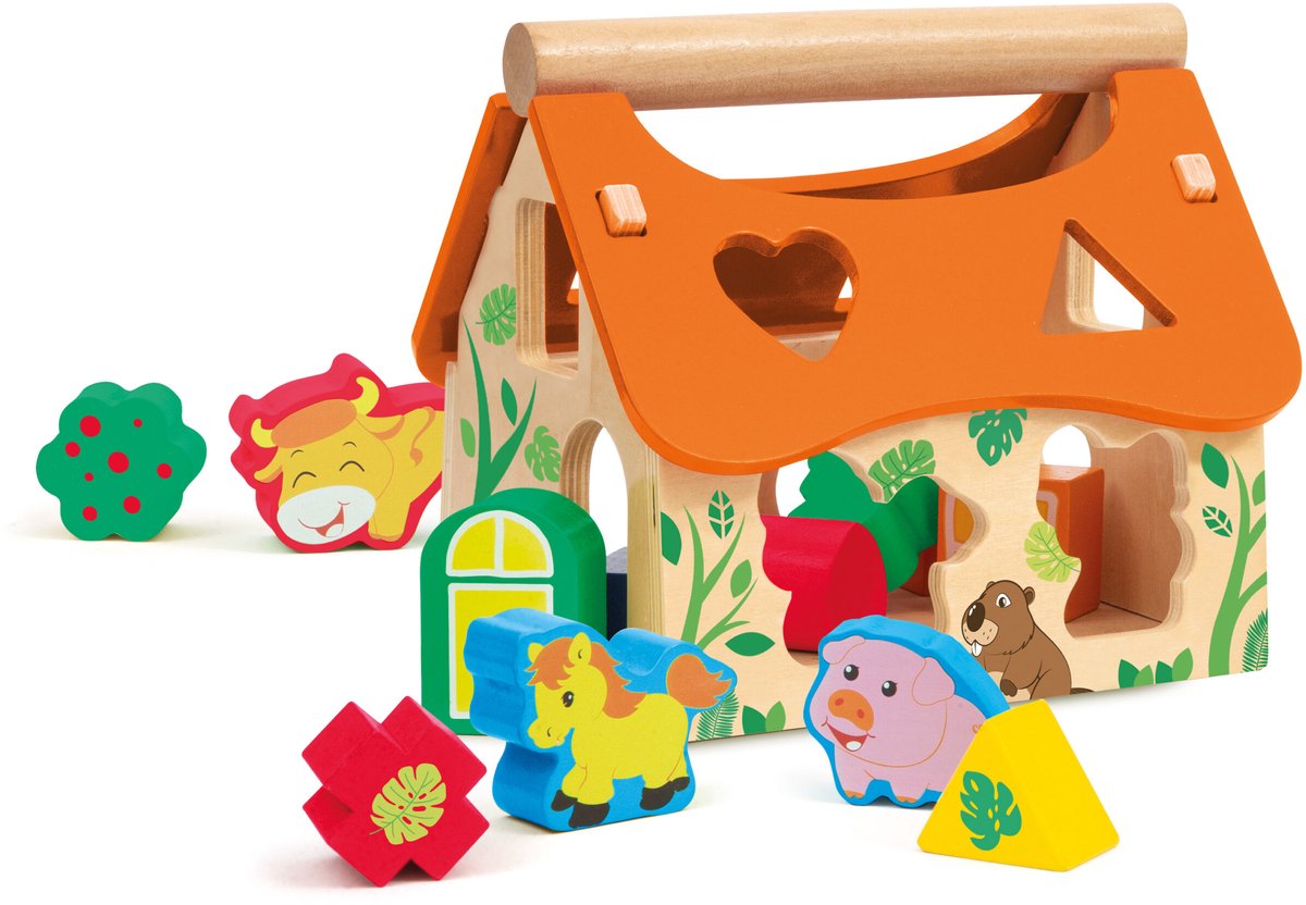   - vormenstoof - speelhuis - hout Eco Smart - 14 delig - vanaf 12 maanden