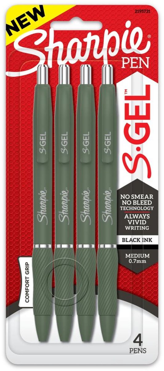 Sharpie S-Gel - gelpennen zwarte inkt - 0,7 mm - 4 stuks - 2195731