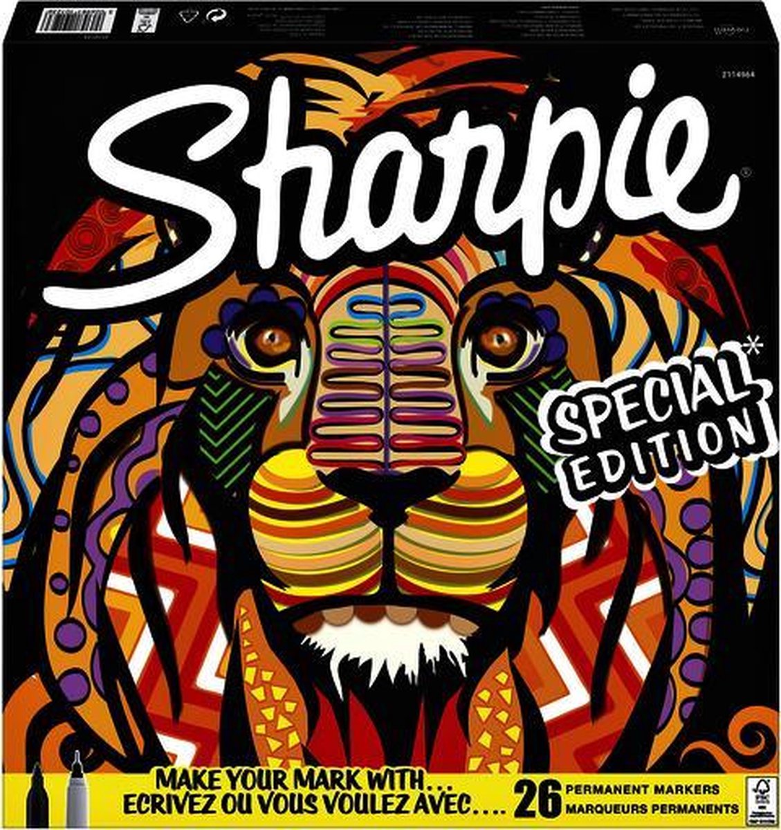 Viltstift Sharpie fun leeuw special edition box à 26 stuks