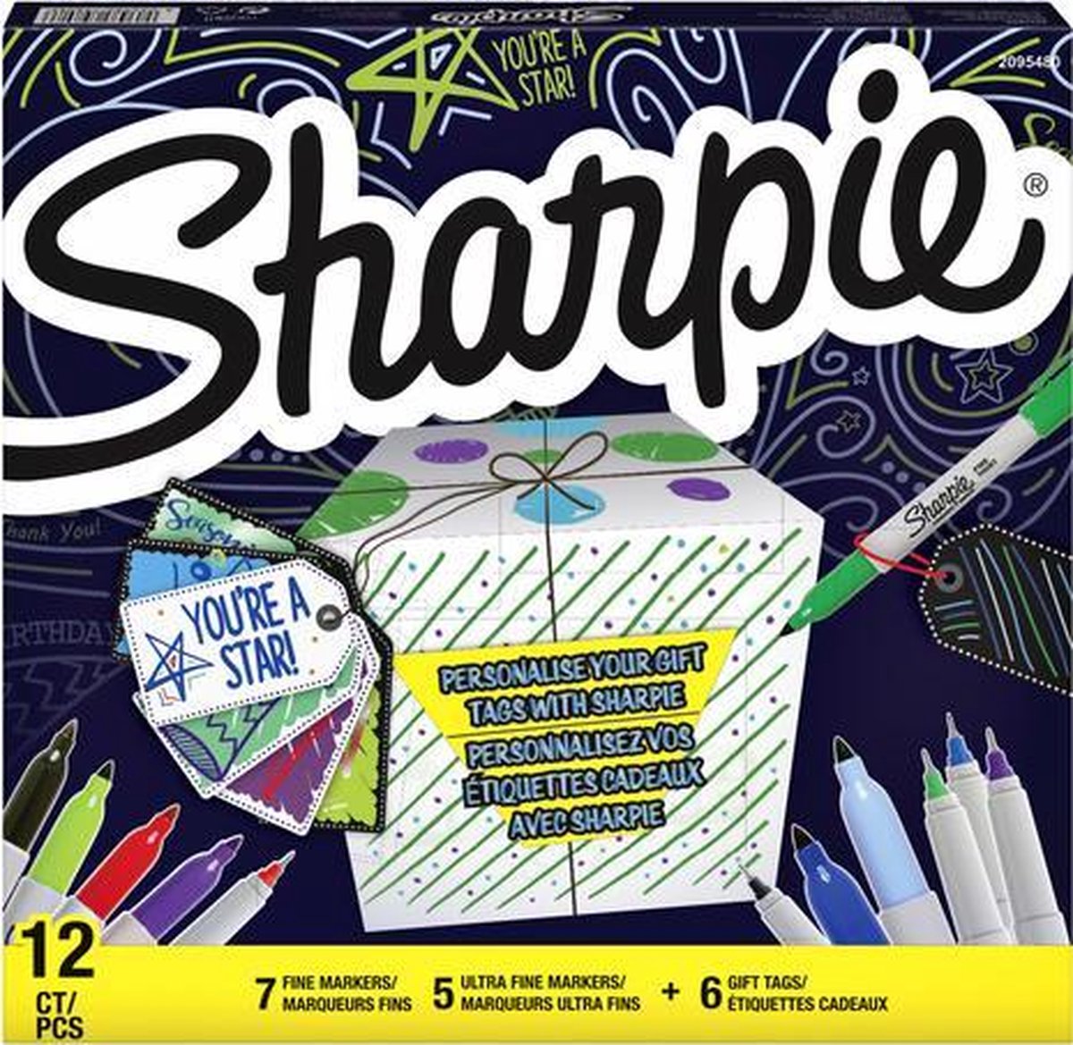 Viltstift sharpie 0.5 en 0.9mm + gratis cadeaulabl