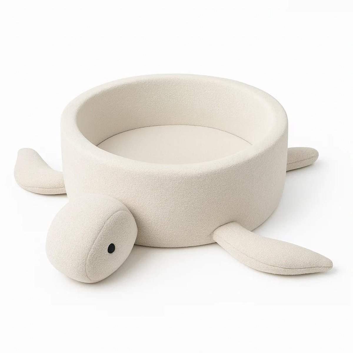 Babyballenbak van schuimrubber zonder ballen - Turtle Cheesecake Cream Beige Bouclé