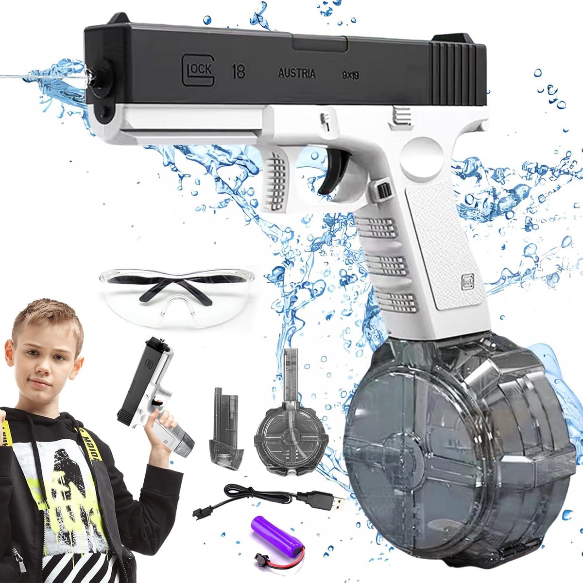Elektrisch   - Automatisch Water Spray Pistool -   Speelgoed voor Volwassenen en Kinderen - Waterverstuiver voor Zwembad en Strand - Water Speelgoed voor Buiten -   met Lange Bereik