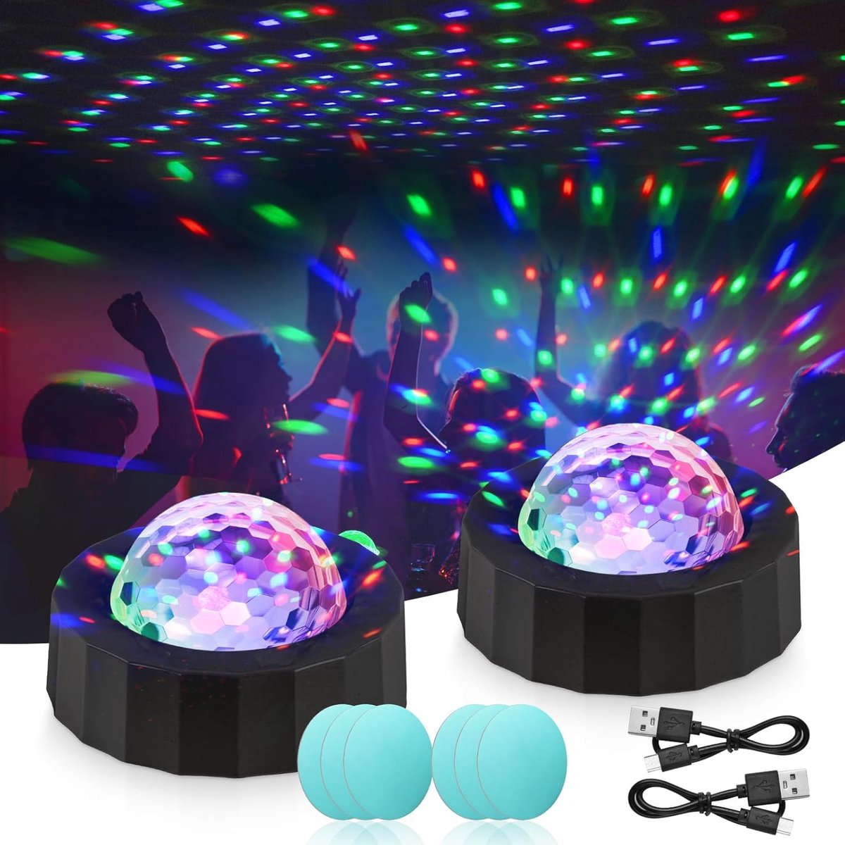 Kleurrijke RGB LED Feestverlichting - Muziekgestuurd - Disco Lamp voor Kinderen en Feestjes - Met Afstandsbediening - Sfeerverlichting met Kleurverandering - Ideaal voor Thuisfeesten en Sfeercreatie
