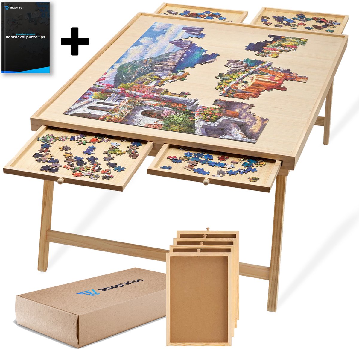   Puzzeltafel Deluxe - Puzzeltafel Met Lades - 86CM x 67CM - Hoogwaardige Kwaliteit - NIEUW model - Puzzelliefhebbers - 1000 Stukjes - 1500 Stukjes - Opbergladen - Puzzelplank - Legpuzzeltafel - Puzzels Cadeau -   - Puzzel Tafel