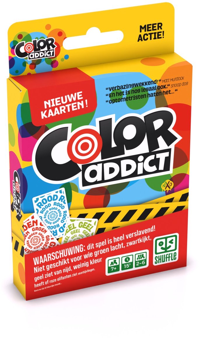 Shuffle® Color Addict Nieuwe Editie - Verslavend kaartspel voor jong & oud - Partyspel - Familiespel