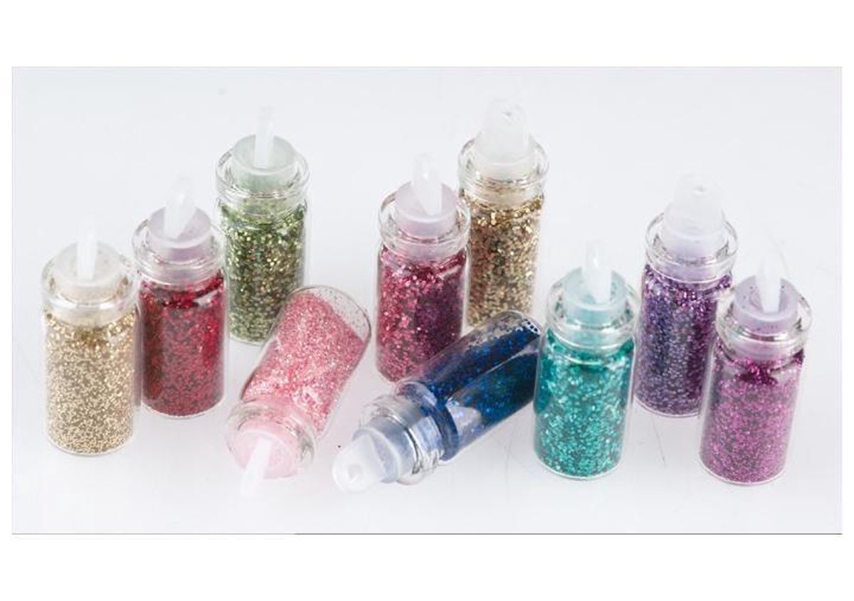 Sibel Nails Accessoire Art Nail Glitter Dust Kit 10Stuks