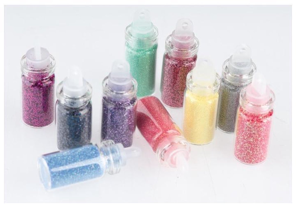 Sibel Nails Accessoire Art Nail Glitter Dust Kit 10Stuks