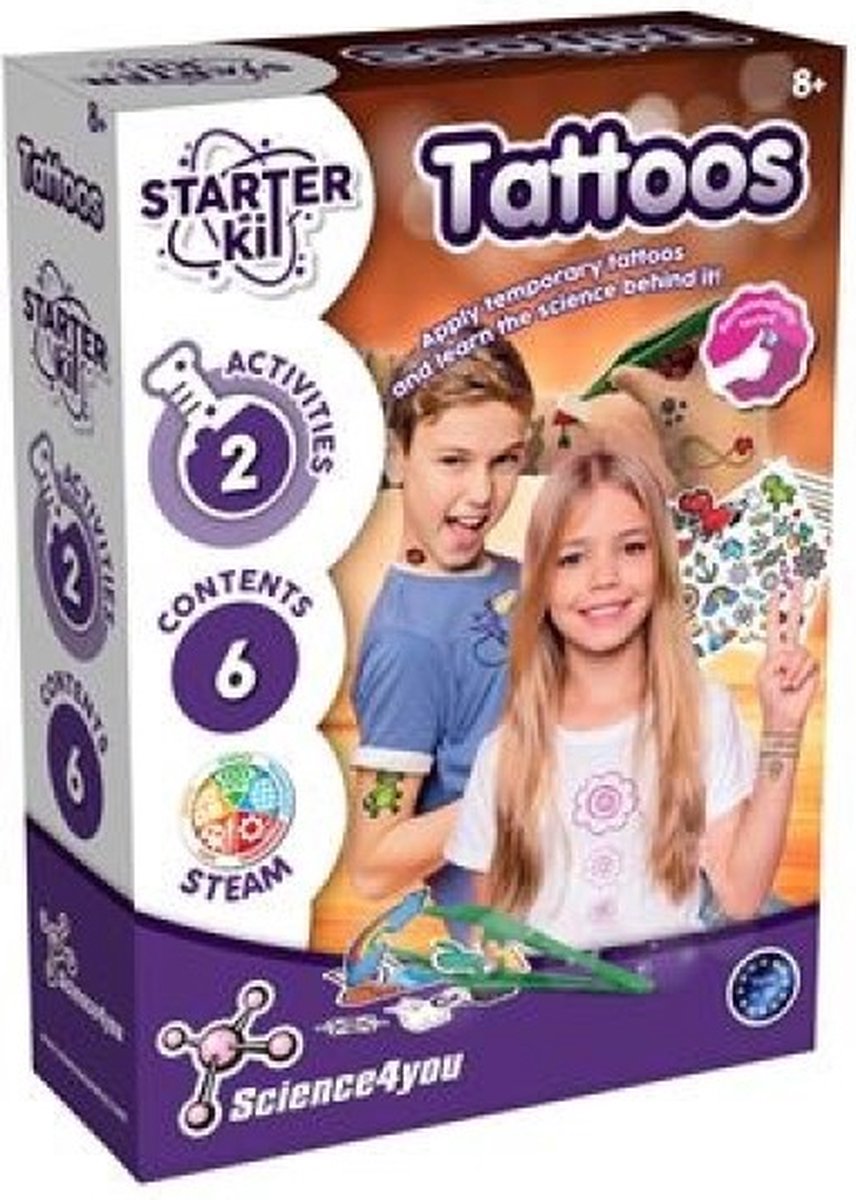 Science4you Tattoos Starter Kit- Engelse handleiding