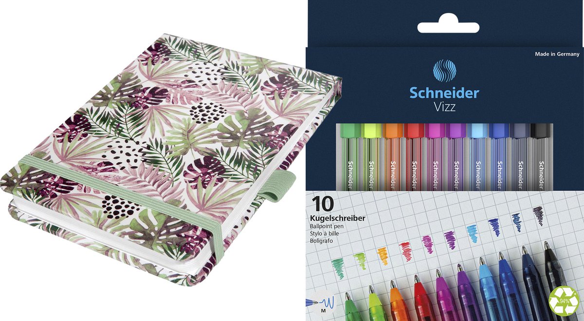 Sigel schetsblok - Jolie Beauty - A6 - Jungle Fever - blanco - 158 paginas - met 10 GRATIS pennen - WS-SI-SY552