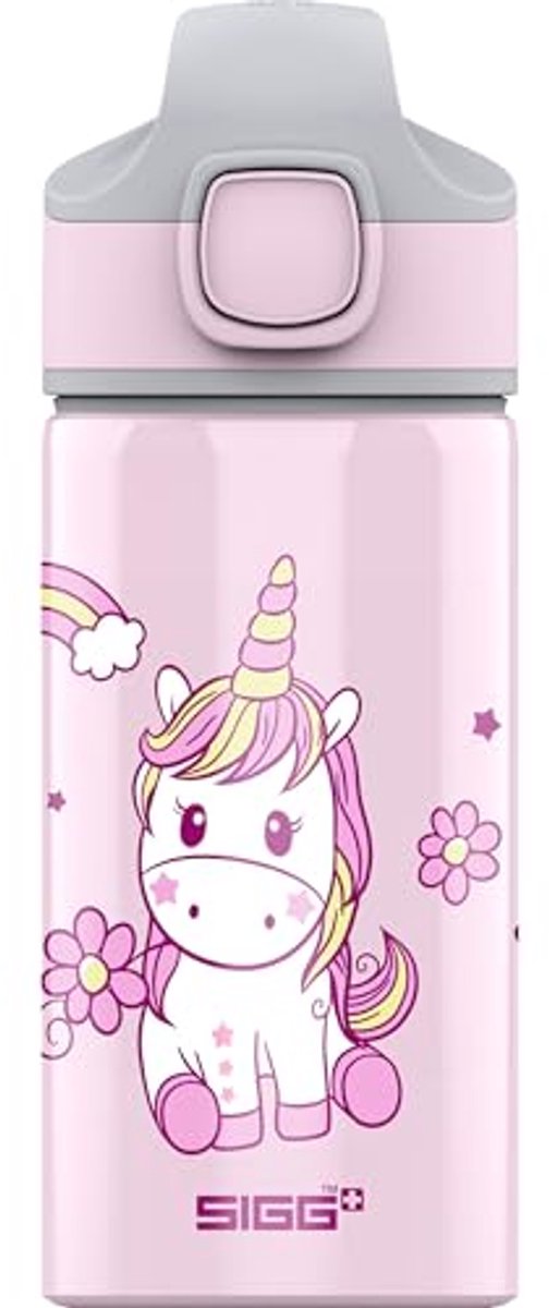 SIGG drinkfles eenhoorn aluminium 0,4l - kindvriendelijke waterfles.