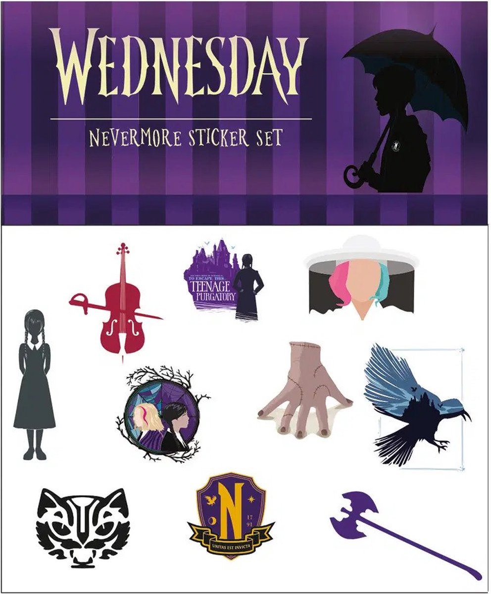 Wednesday Stickers - Nevermore officieel gelicentieerde stickers