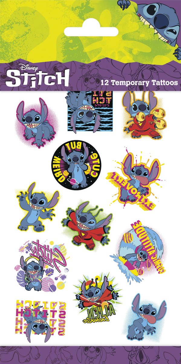 36x Disney Stitch Plak Tattoo - Party Feest Thema Fun