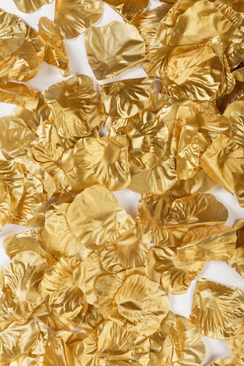 3x 500x Rozenblaadjes Metallic Goud - Feest Thema Bruiloft Rozen