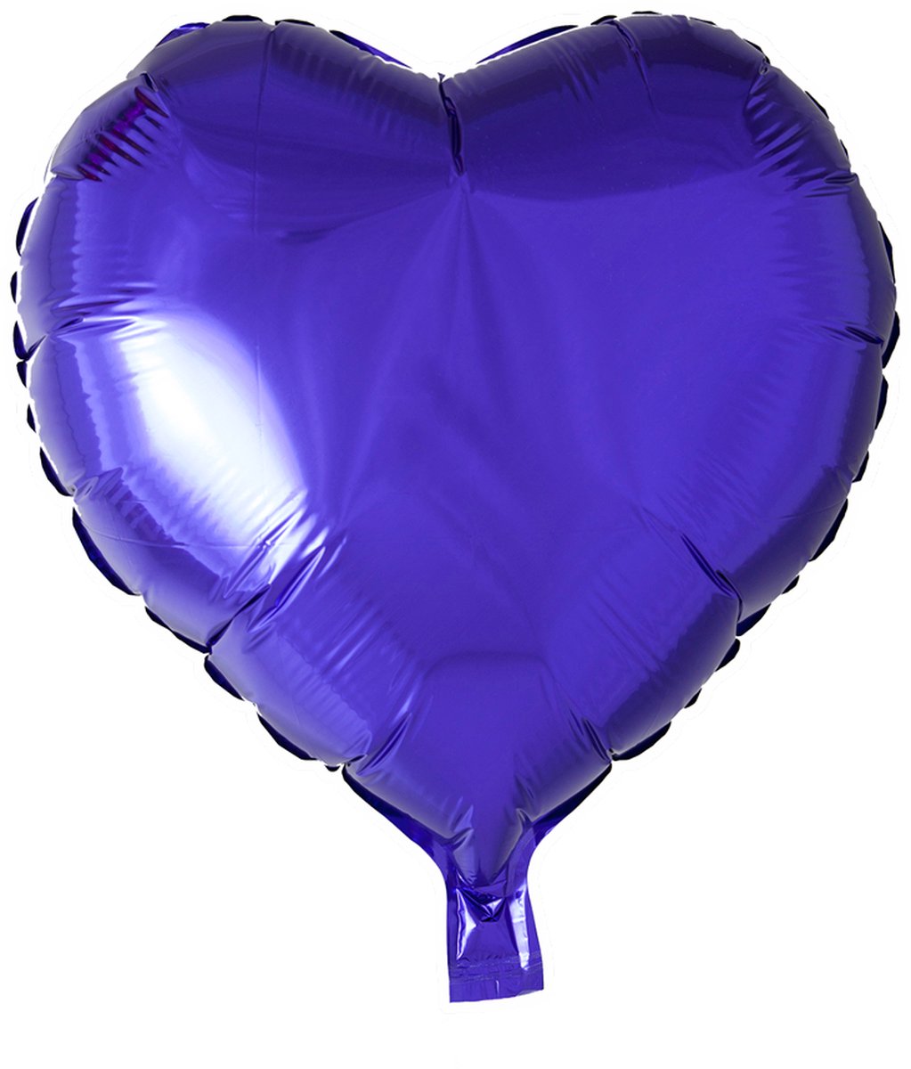 3x Folieballon 18 Hartvormig Paars - Feest Folie Ballon Helium Versiering Decoratie Hart Hartje Ballonnen