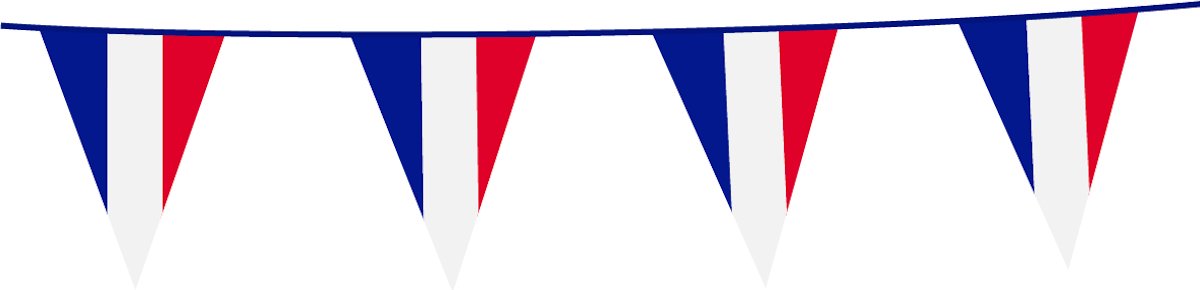 3x Vlaggenlijn Frankrijk 10 Meter - Voetbal EK WK Landen Feest Versiering Decoratie