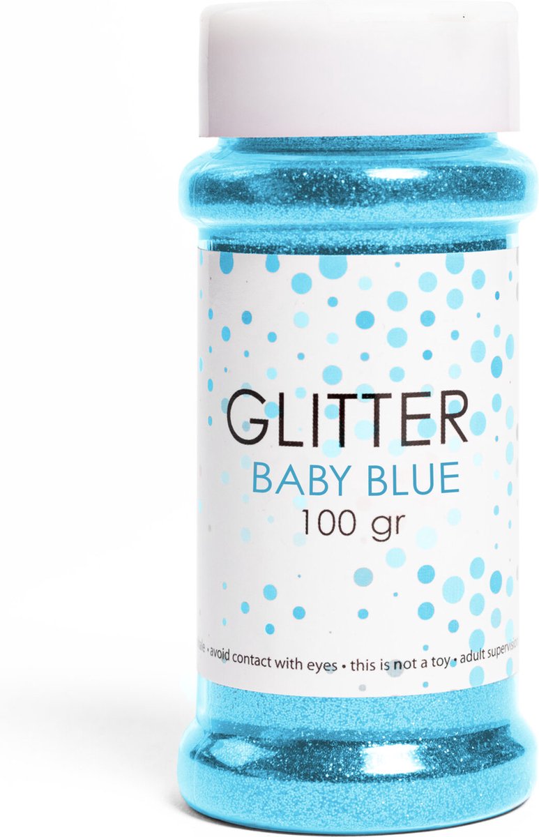 Glitter Baby Blauw 100 gram - Knutselen Glitters