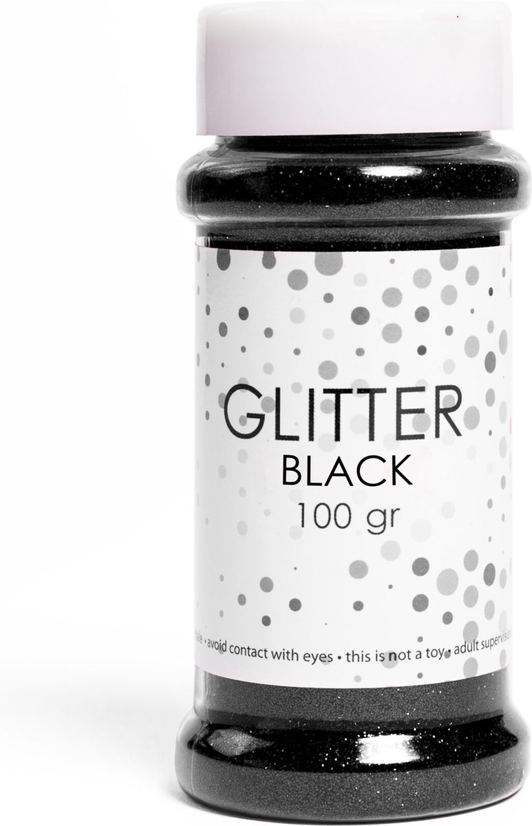 Glitter Zwart 100 gram - Knutselen Glitters