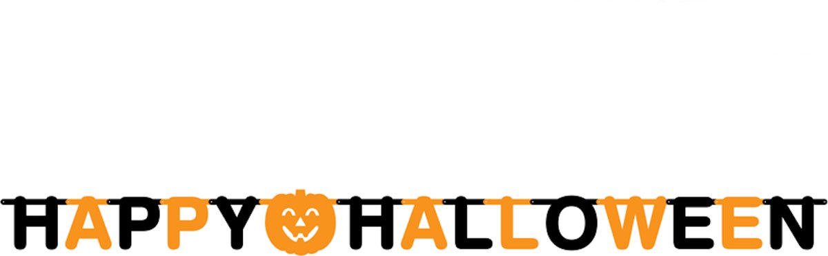 Letter slinger Happy Halloween 2m - Halloween Oranje Zwart Pompoen