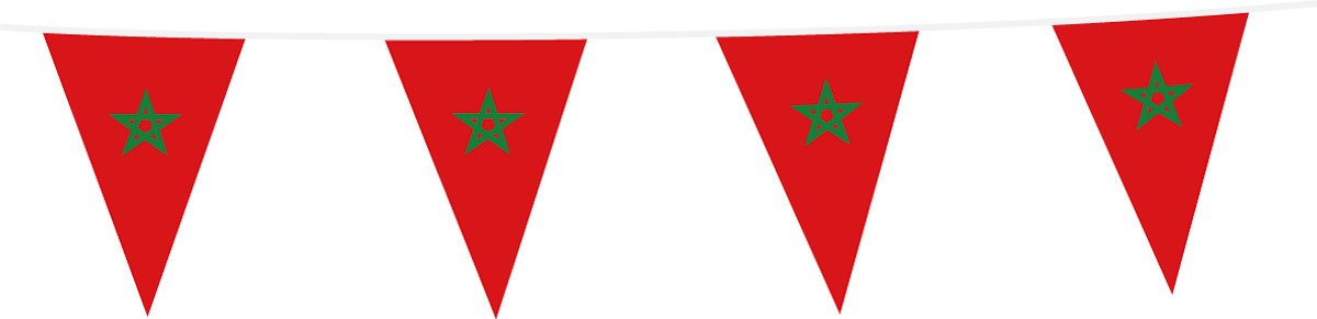Vlaggenlijn Marokko 10 Meter - Voetbal EK WK Landen Feest Versiering Decoratie
