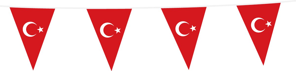 Vlaggenlijn Turkije 10 Meter - Voetbal EK WK Landen Feest Versiering Decoratie