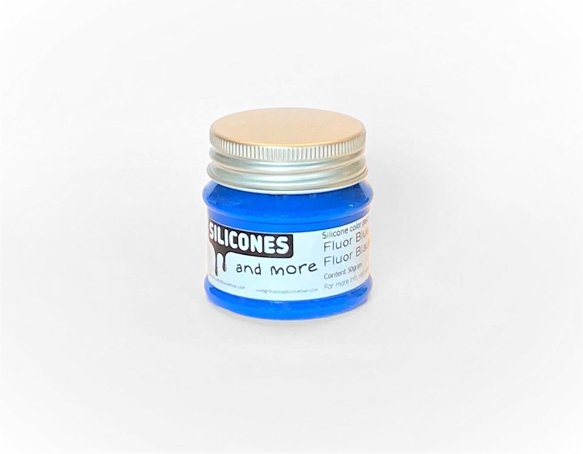 Siliconen kleurstof - Kleur: Blauw FLUOR, verpakking: 50 Gr.