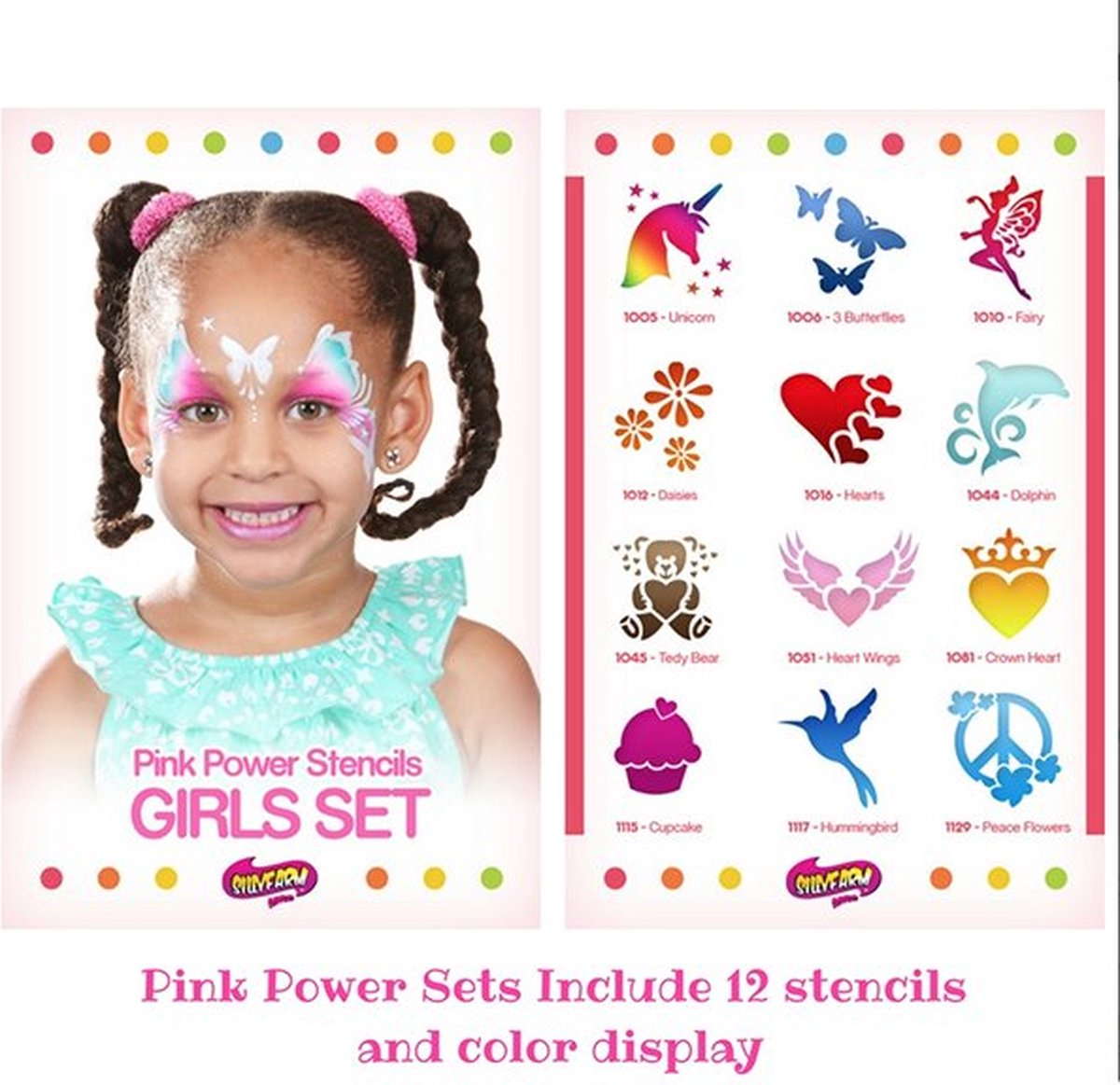 Sillyfarm Girls Pink Power Stencil Set