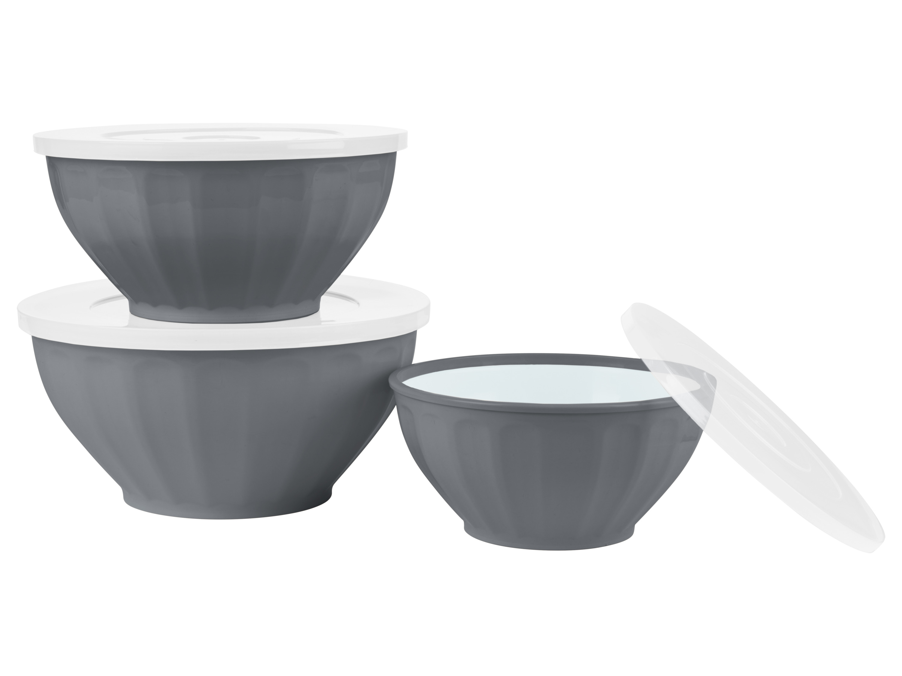 SILVERCREST Kommen set met deksel (Grijs)