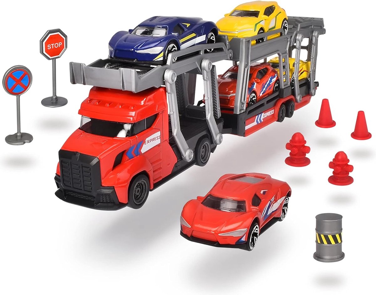 Dickie Transporter speelgoedset - kleurrijk kinderspeelgoed met accessoires.