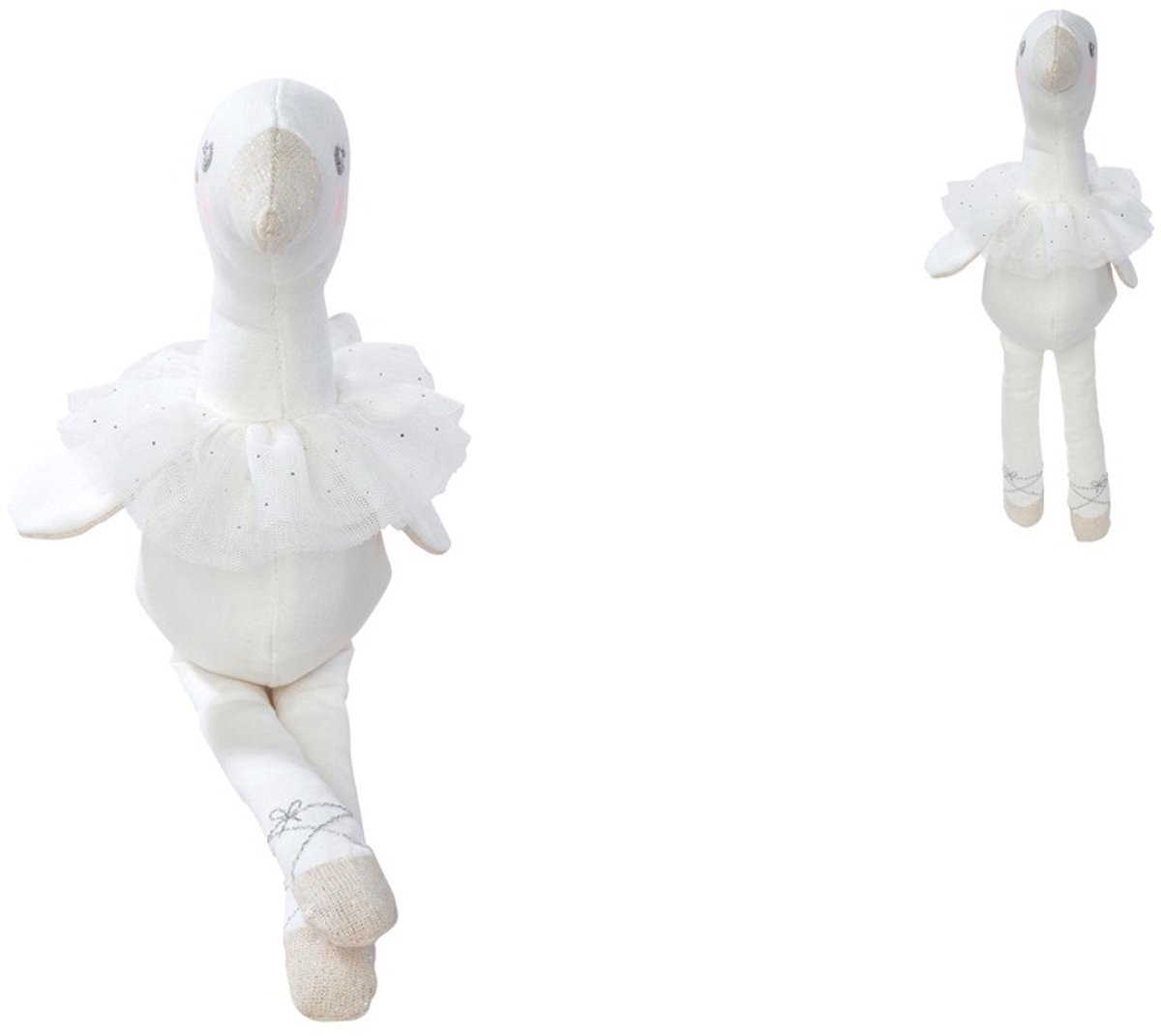 Zwaan Ballerina witte kraag 33 cm