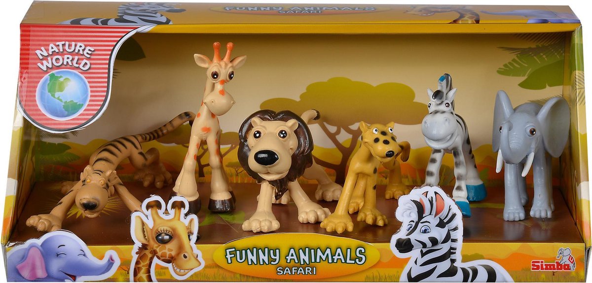 Simba Funny Dieren - Safari - 9 tot 12 cm - Speelfiguren