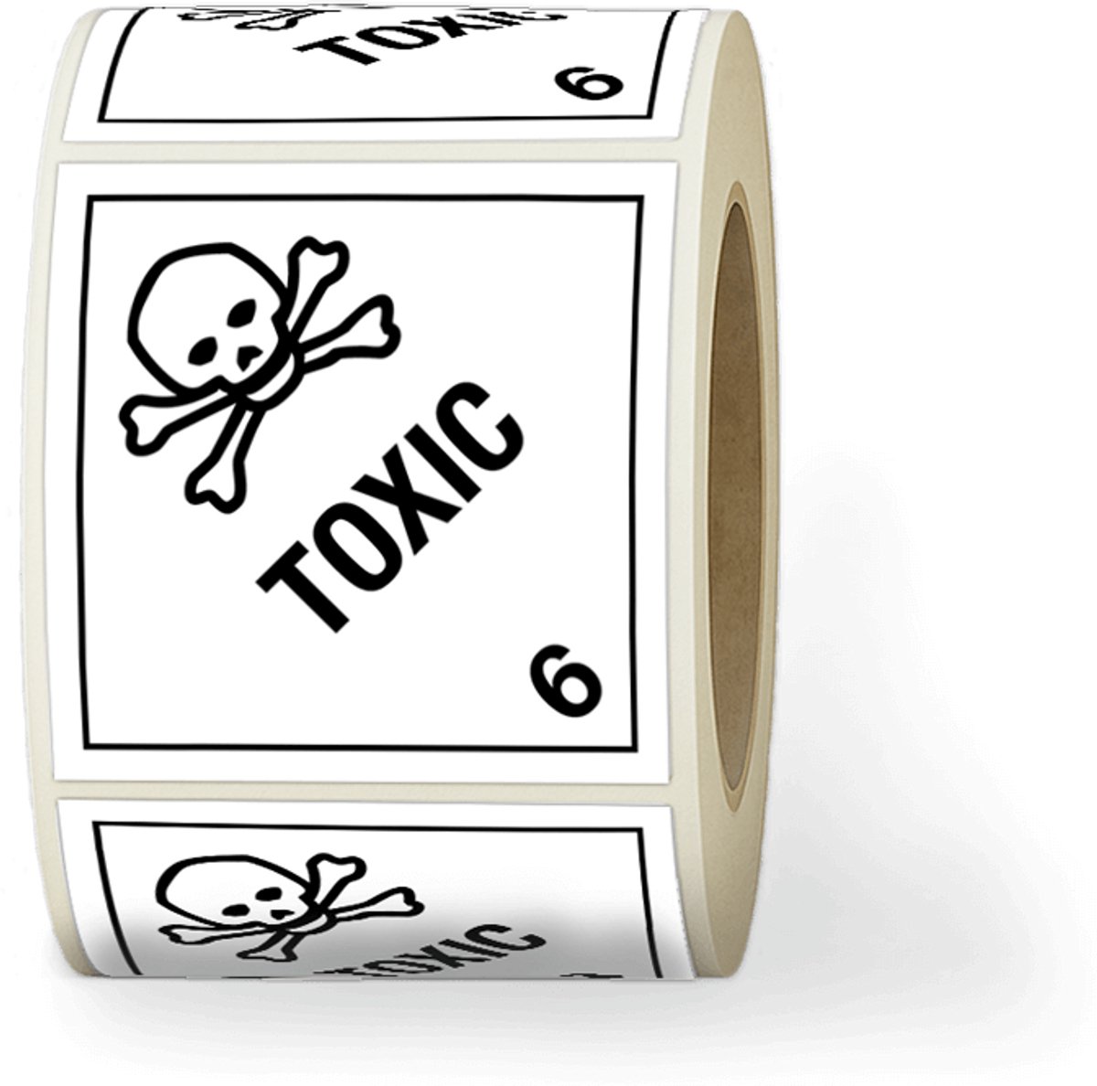 Simbol® - Gevaarsetiketten Klasse 6.1 - Stickers IMO 6.1 Toxic - Giftige stoffen - Per rol á 210 stuks 10 x 10 cm - Formaat