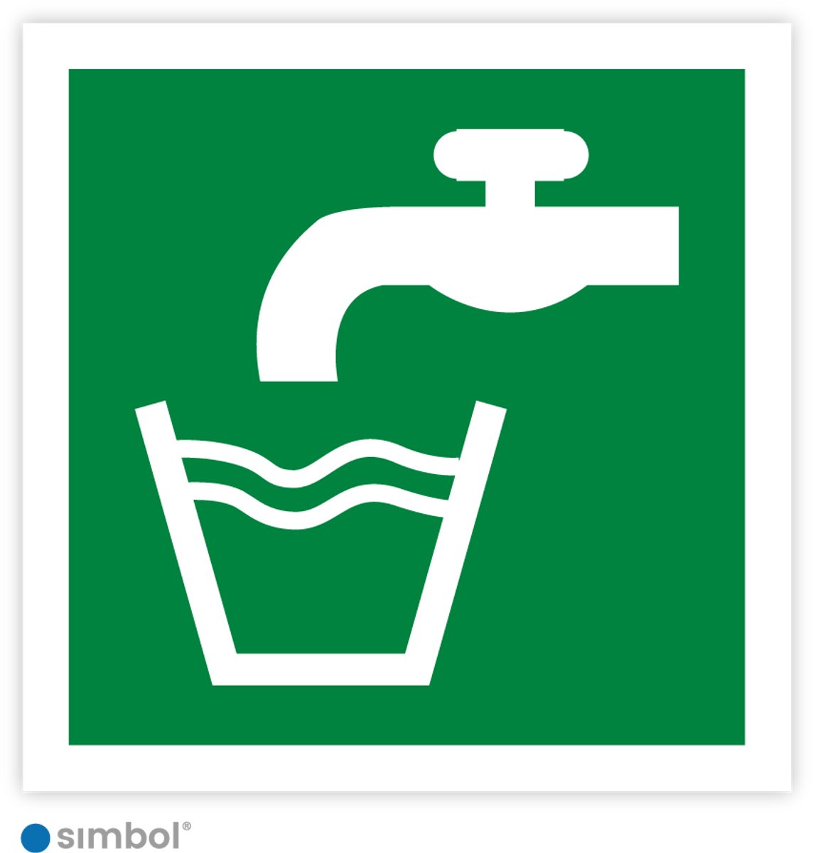 Simbol® - Sticker Drinkwater (E015) - Formaat 5 x 5 cm.