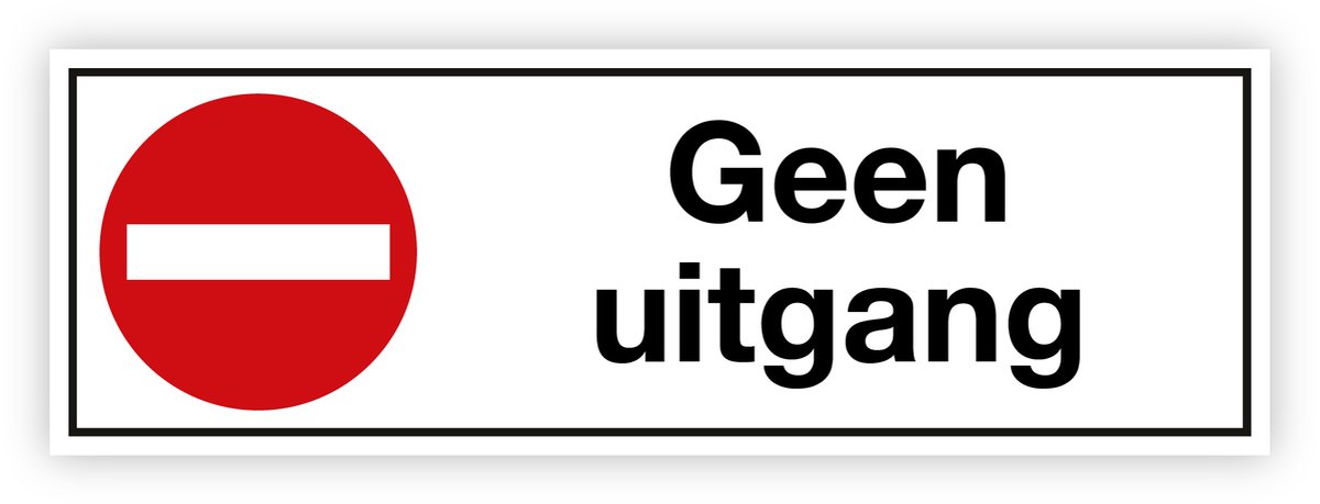 Simbol® - Stickers Geen uitgang - Formaat 15 x 45 cm.