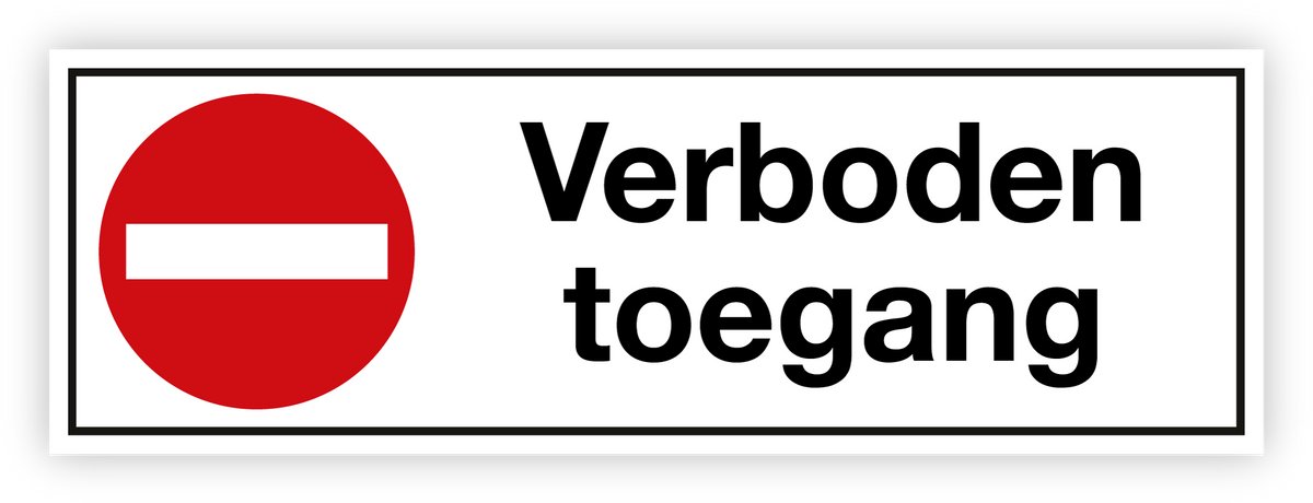 Simbol® - Stickers Verboden toegang - Formaat 15 x 45 cm.
