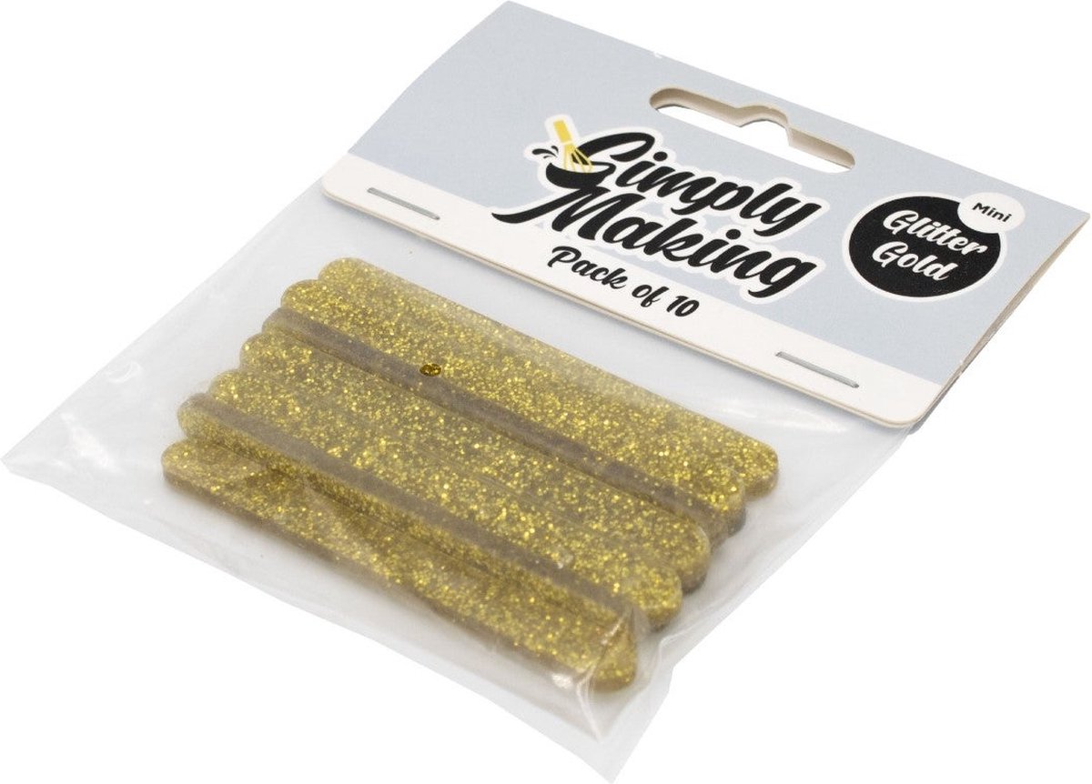 Simply Making Cakesicle Sticks pk/10 - Goud Glitter Mini