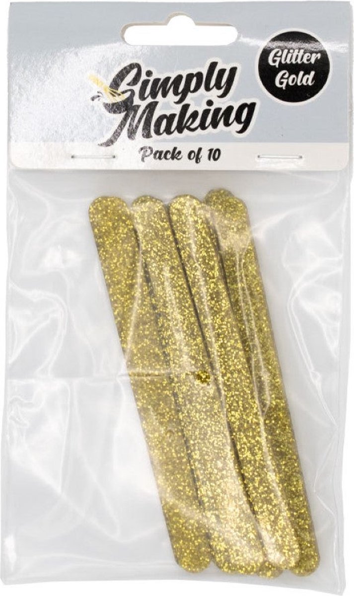 Simply Making Cakesicle Sticks pk/10 - Goud Glitter Standaard