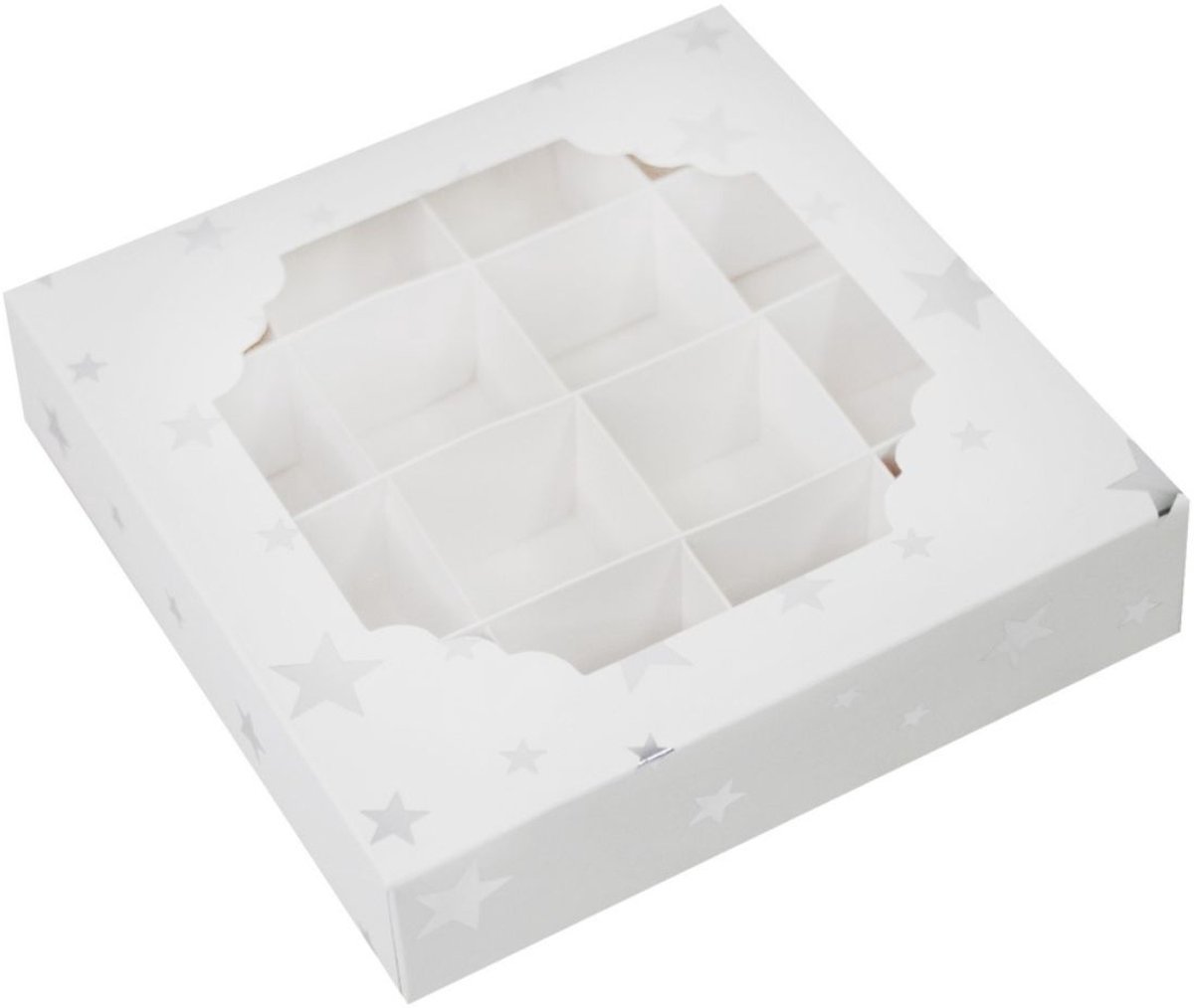Simply Making Treat Box & Inserts Zilveren Sterren 16 Vakken pk/5