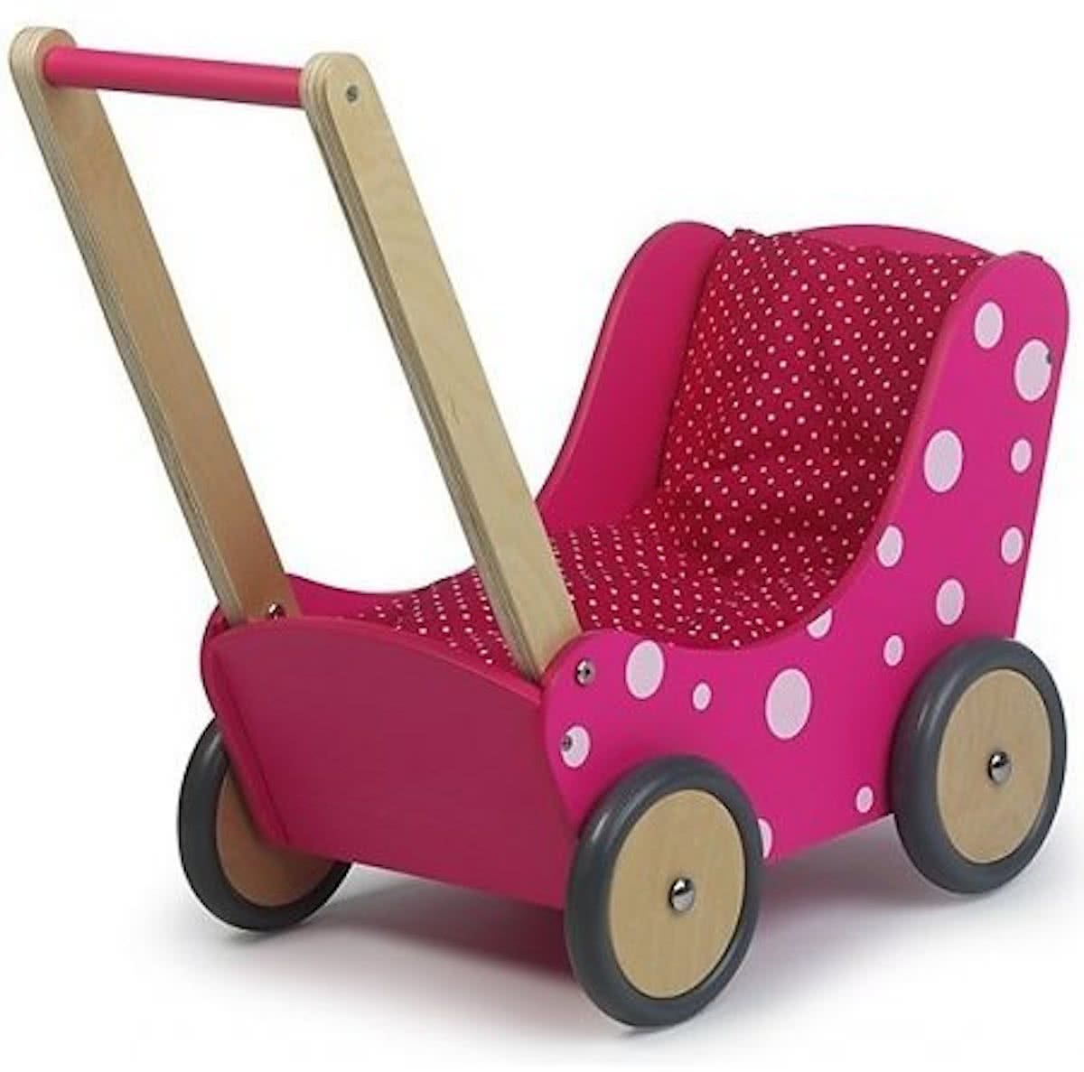 Poppenwagen roze   60x32x55 cm  (01170)