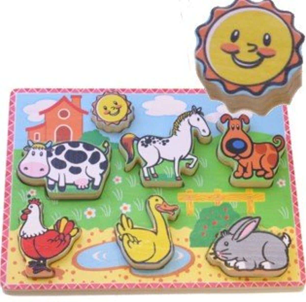 Simply for kids Knopjespuzzel 7 stukjes boerderijdieren